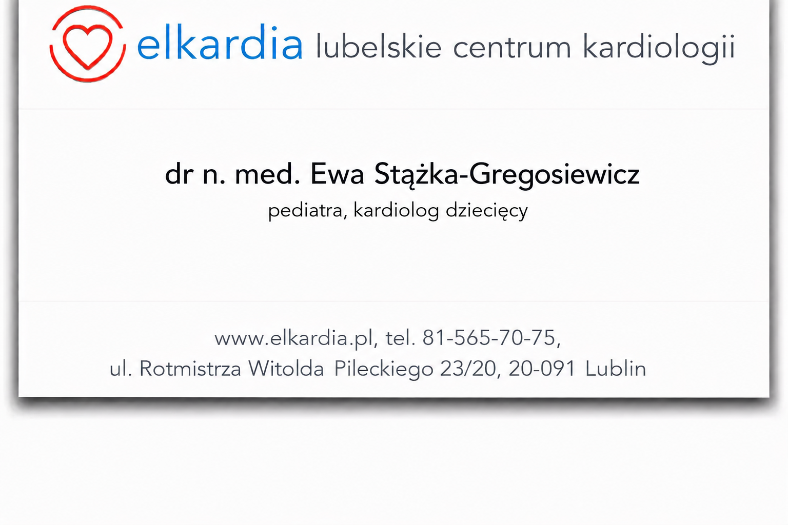 Ewa Stążka-Gregosiewicz kardiolog dziecięcy